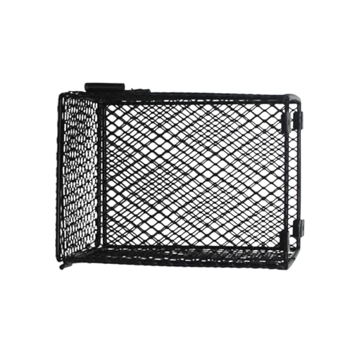Happyyami Pet Scald Lamp Square Shape Heating Guard for Reptiles Poultry Care Lampshade Easy Installation Daytime Light for Basking Black