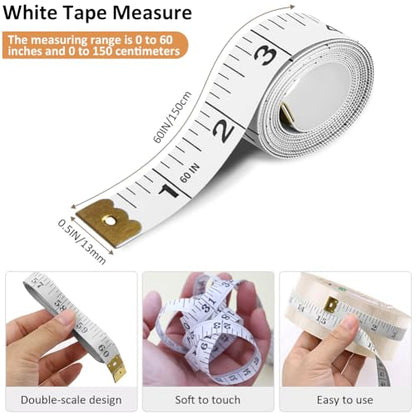 3-Pack Measuring Tape for Body Measurements: Waist, Chest, Bust, Shoulders, Hips, Arms, etc, Perfect Soft Flexible Tape Measure Double Scale Accurate Tracking Fitness Weight Loss Sewing Handcrafts - color: Pink