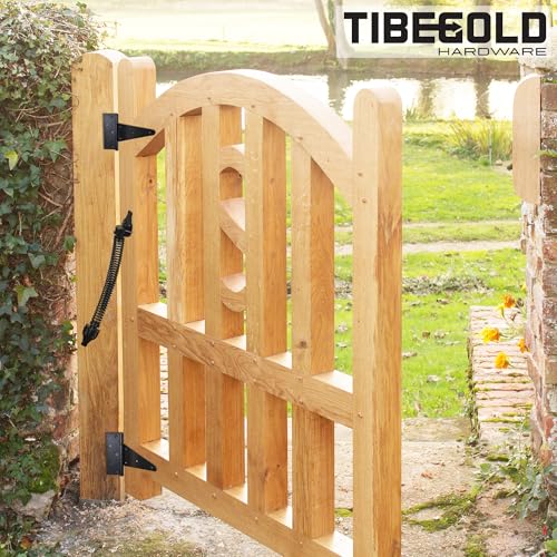 14" Gate Spring Self Closing, Heavy Duty Black Door Closer Spring, Adjustable Tensioner Automatic Outdoor Gate Closure, Gate Spring Hardware for Wooden and Vinyl Fence, 1 Pack - size: 14 Inch
