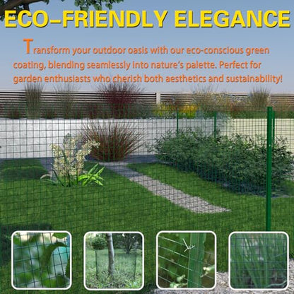 Hardware Cloth 1' 24in x 100ft Chicken Wire, Green Garden Fence, PVC Coated Metal Welded Wire Mesh for Preventing Snakes, Raccoons, Foxes, Poultry Netting - size: 1inx24inx100ft