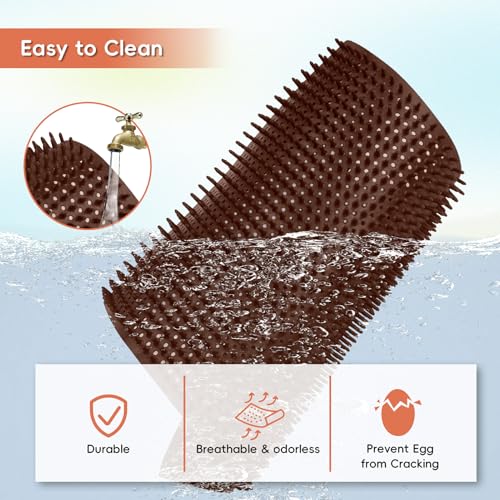 6pcs Chicken Nesting Pads for Coop Bedding, Washable Brown Color Nesting Box Liners for Chicken Laying Boxes, Large Reusable Chicken Coop Accessories