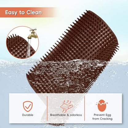 6pcs Chicken Nesting Pads for Coop Bedding, Washable Brown Color Nesting Box Liners for Chicken Laying Boxes, Large Reusable Chicken Coop Accessories