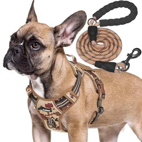 Beebiepet Heavy Duty Tactical Dog Harness for Small Dogs, No Pull Adjustable Pet Harness Reflective Service Training Easy Control Pet Vest Military K9 Working Dog Harnesses- Medium, Desert Camo - color: Desert Camo, size: Medium