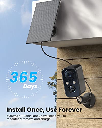 FOAOOD Security Cameras Wireless Outdoor with Solar Panel Cameras for Home Security, Home Camera with Color Night Vision, PIR Human Detection, 2-Way Talk, IP66 Waterproof, (2Packs-Black) - color: 2Packs-Black