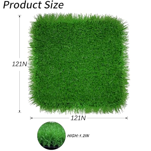 Irieiply 6 Pack 12"x12"x1.2" Chicken Nesting Pads for Laying Eggs, Washable Artificial Spring Grass Carpet Synthetic Turf Mat Nest Box Bedding for Chicken Coop