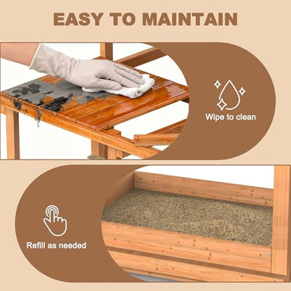Chicken Perch with Swing, Chicken Roosting Bars, Wood Toy for 3-4 Birds, Hen Ladder & Activity Play, Chickens for Coop with Multiple Perches & Feeder, Suitable for Backyard Farm