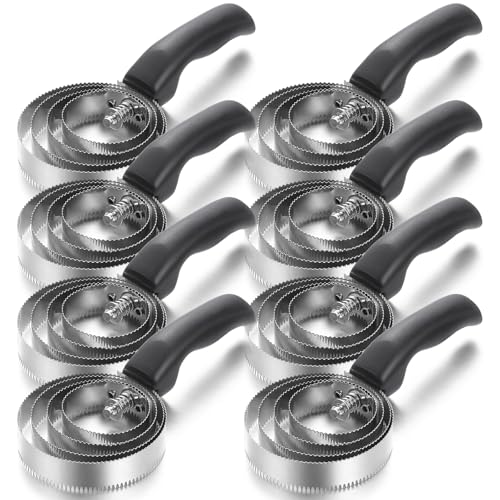 Tanlade 8 Pack Curry Comb for Horse Reversible Metal Curry Comb 4 Rings Stainless Steel Brush with Comfortable Touch Grip for Grooming Shedding Horse Dog Sheep and Pet (Black) - color: Black