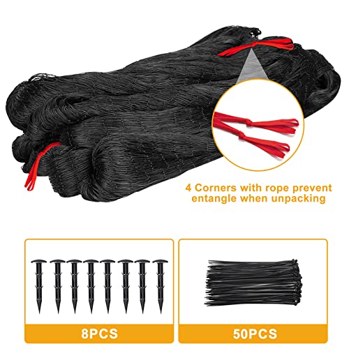 BSTPCOO Bird Netting for Chicken Coop, 25'x50' with 2.4" Square Mesh Poultry Netting Heavy Duty Nylon Nettings for Garden, Aviary Net Fruit Tree Nettings - size: 25'×50'-2.4''