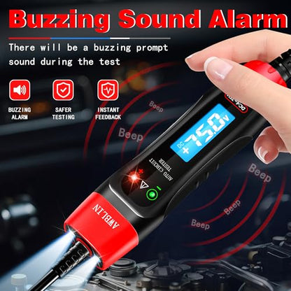 AWBLIN 4-75V DC Automotive Test Light with Buzzer Sound, LCD Digital Light Tester with Voltmeter, Heavy Duty Circuit Tester with Illumination, Fuse Voltage Tester Auto Electrical Tool