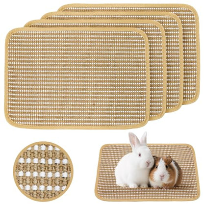 Rabbit Scratching Pad, Sisal Scratching Pad for Bunny, Guinea Pig, Cat. Resting Mats for Cages, Forage Grass Mat Indoor Essentials Accessories (4PCS) - size: TZZB-4PCS