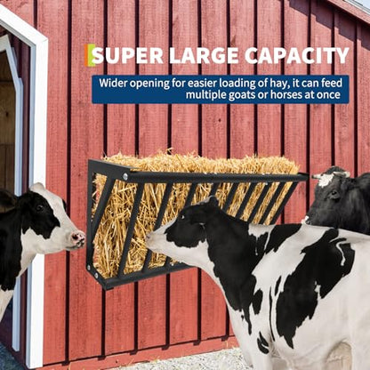 Hay Feeder for Horses, 40'' Long Heavy Duty Steel Wall Mounted Hay Rack with 25 Gallon Large Capacity for Horses, Goats, Sheep in Stable and Farm - size: 40 inch