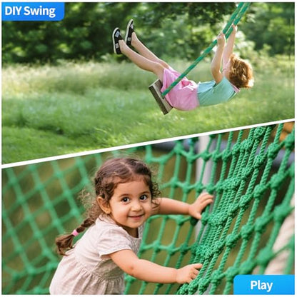 150Ft 1/2 Inch Heavy Duty Climbing Rope - for Tree Swing, Pulling, Outdoor & Gym Use (Green) - size: 150ft-Green
