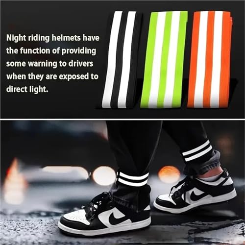 30 Pcs Bicycle Reflective Leg Straps Mountain Bike Pants Cuffs, Night Running Safety Warning Gear, Windproof Cycling Accessorie - color: Orange