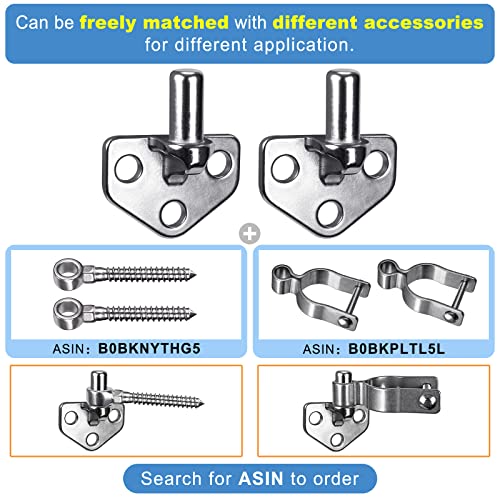 Insaga 304 Stainless Steel Gate Hinges Heavy Duty, Non-Welded Gate Hardware, 2pcs Wall Mount Gate Hinge, Chain Link Gate Hinge with 5/8'' Hinge Pin, Horizontal Design - color: Horizontal Hinge-2pcs