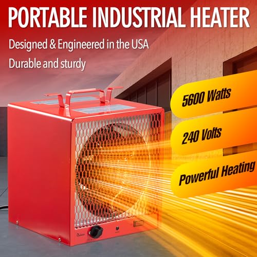 DR. INFRARED HEATER DR-988 240V Electric Industrial Garage, Workshop, Warehouse, Construction Heater, 5600W, Thermostat 37-113 °F, Portable, Wall Ceiling Mount - size: 16 Inches