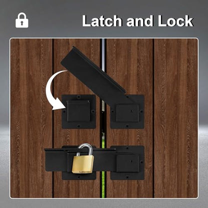 9" Flip Gate Latch Lock with Padlock Hole, 4mm Aluminum Anti-Rust Alloy Door Latch for Outdoor Wooden Fence, Sliding Swing Open Door,Wooden Fence, Barn Door, Shed,Yard,Screws (9 in - 1 Pack) - size: 9 in - 1 Pack