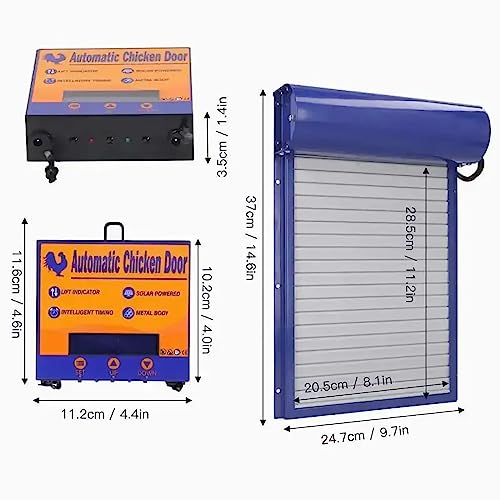 Automatic-Chicken-Coop-Door-2023 Newest Solar Powered Chicken Coops Opener with Timer & Light Sensor Aluminum Chicken Coops Door