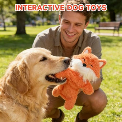 Mihachi No Stuffing Crinkle Dog Toys,2-in-1 Holds Water Bottles-Cruncher with Puncture Resistant Squeaker, Dog Squeak Toys Plush Dogs Chew Toy for Small Medium Large Breed Chewer, Fox - color: Fox