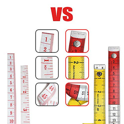 2 Pack Soft Tape Measure Double Scale 60-inch/150-cm for Tailor Sewing Body Measuring Tape Double Scale Colorful with Snap Button