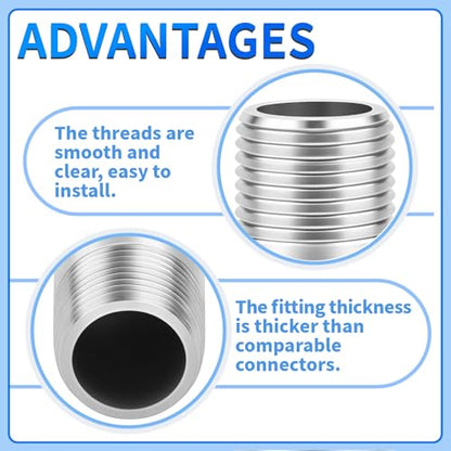 ChillWaves 304 Stainless Steel Pipe Fitting, Nipple Cast Pipe 1" NPT Male x 1" NPT Male Thread 12" Length(300MM)(1-PACK) - size: 1" NPT, style: 12" Length(300MM)