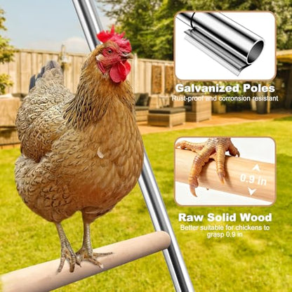 Chicken Perch for Coop, 41" W x 55" L, Chicken Roosting Bars, Toys Roost Ladder for Backyard Poultry, Funny Chicken Coop Accessories - size: 41.5"L x 1.5"W x 56.0"H, style: Perch Only