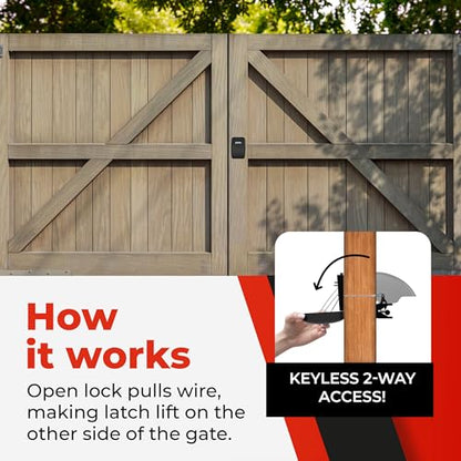 Gate Lock XLB – Secure Keyless Fence Lock and Latch with 2-Way Access – Strong Durable System for Theft Prevention and Home Security, Easy Installation on Wood or Vinyl Gates/Fences (XLB – 2-Pack) - style: XLB - Heavy duty (2 Pack)