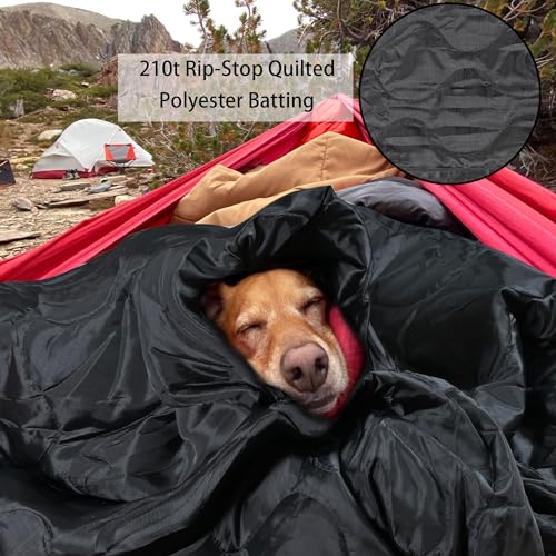 Mirzoyan Woobie Blanket, Military Poncho Liner Camo Insulated Camping Woobie Blanket for Outdoor Hiking Survival Hunting Compression Carry Bag (Black) - color: Dark Black