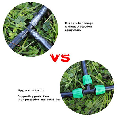 15 Pack 1/2 Inch Drip Irrigation Tee Fittings (1/2" ID x0.6-0.63" OD) - 1/2'' Drip Line Anti-Drop Barbed Lock Nut T Connectors for 1/2 Inch Drip Irrigation Tubing System Connection - size: 1/2 inch Tee
