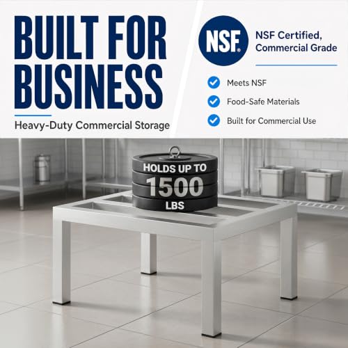 24" x 20" x 12" Aluminum Dunnage Rack – Heavy Duty Floor Storage Stand, NSF for Commercial Use - size: 24"W x 20"D x 12"H