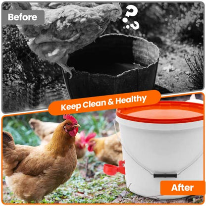 Chicken Water Cups, Chicken Waterer 24 Pack, DIY Chicken Water Feeder for Poultry Gravity Filling Automatic Chicken Waterer Poultry Waterer with Hole Saw for Buckets Boxes Troughs