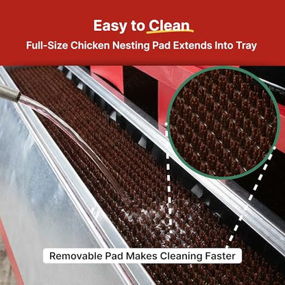 HenGear Nesting Boxes for Chickens, Nest Box with Rollout Egg Collection, Nesting Pads for Cleaner Eggs, Reversible Accessories for Chicken Coop, G90 Galvanized, Made to Last, Small, Up to 20 Hens - size: 20 HENS