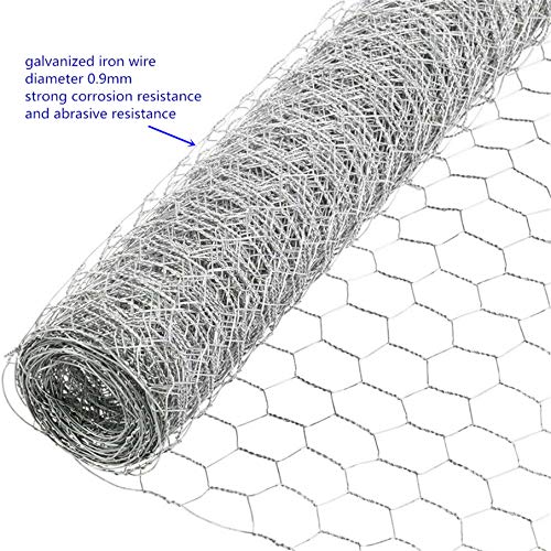 Galvanized Poultry Wire Netting 2" Hexagonal Mesh Wire Fence fit for Family Craft Projects Chicken Netting Garden Fencing Backyard Fencing (6ft x 50ft)