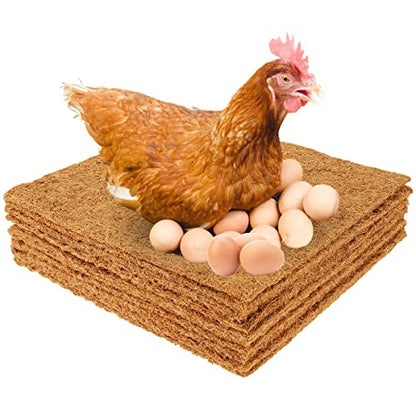10PCS Chicken Nesting Pads for Chicken, 13x13 Washable Nesting Box Pads, Reusable Hens Nest Bedding Mats, Natural Bird Nest Liner, for Indoor Outdoor Hen Laying Eggs