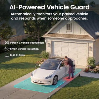 aosu SolarCam D1 Max 6-Cam Kit, 4K Solar Security Cameras Wireless Outdoor, 360° PTZ Auto Tracking & Vehicle Detection, Color Night Vision, No Subscription Required, 1TB Expandable Storage - style: 6-Cam Kit