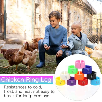 ElevateTech 300PCS 8mm Coturnix Quail Leg Bands Chicken Identification Band Bands Chicken Leg Band Rings Clip-On Round Tags Poultry IdentificationBand