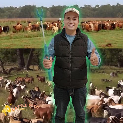 Cattle Prod Waterproof Cattle Prod with LED Light, Rechargeable Electric Livestock Prod