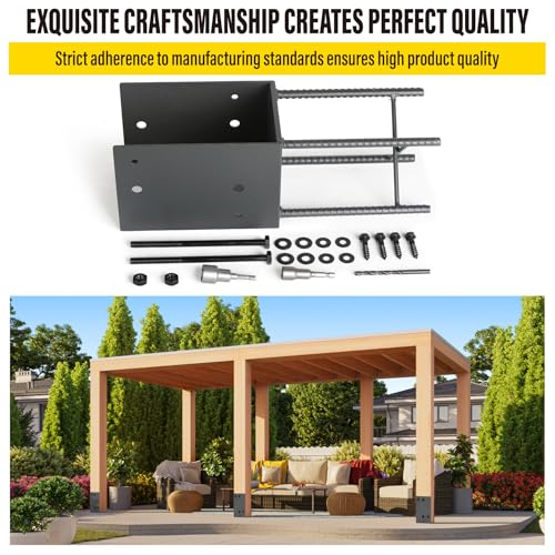 2Pack Heavy Duty Stainless Steel U-Shape Fence Post Holder - Fits 6"x6"(Actual 5.5" x5.5) Wood Posts, Wet Concrete Post Base for Fence, Deck Railing, Pergola - size: 5.5"×5.5"