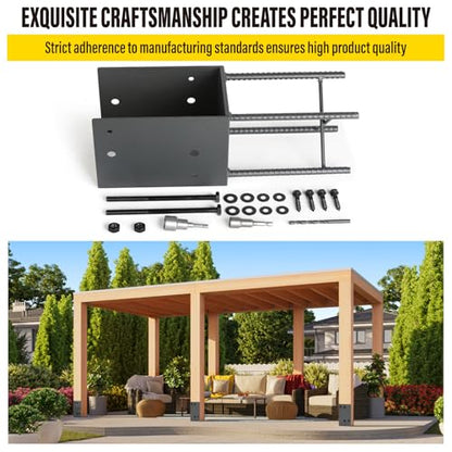 2Pack Heavy Duty Stainless Steel U-Shape Fence Post Holder - Fits 6"x6"(Actual 5.5" x5.5) Wood Posts, Wet Concrete Post Base for Fence, Deck Railing, Pergola - size: 5.5"×5.5"