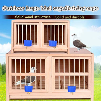 Bird Cage Large Size Solid Wood Pigeon Pairing Cage, Indoor Pigeon Nest Box with Pull Out Tray, Easy to Clean, Need to Install(Natural,35.4IN*1) - size: 35.4IN*1