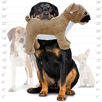 MIGHTY- Farm Pug - Squeaker-Multiple Layers. Made Durable, Strong & Tough. Interactive Play (Tug, Toss & Fetch). Machine Washable & Floats | Multiple Layers & Reinforced Seams , Washable and Floats , Mighty® Construction - color: Brown Pug