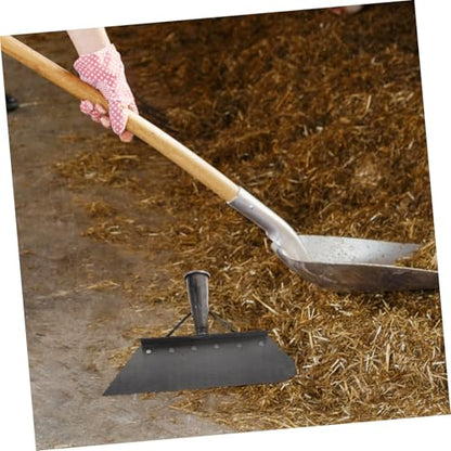 Totority Heavy Duty Manganese Steel Dung Scraper Shovel for Barn Stall Cleaning, 32cm Metal Farm Manure Scraper Tool for Livestock Waste Removal and Poultry Manure Cleaning