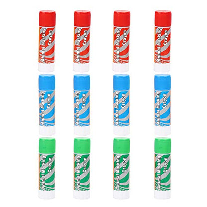 Livestock Crayon, 12Pcs Large Livestock Marking Crayons, Red Green Blue Color Marker Pens for Pigs, Animal Identification,