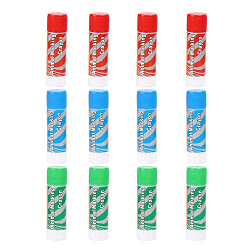 Livestock Crayon, 12Pcs Large Livestock Marking Crayons, Red Green Blue Color Marker Pens for Pigs, Animal Identification,
