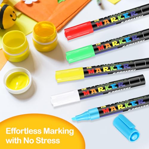 Dunzoom 5 Pcs Queen Bee Marking Pen 5 Color Bee Queen Marker Pens Water Based Paint Markers Beekeeper Marking Tools Supplies for Bees Safely