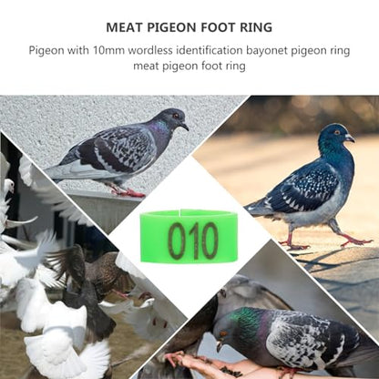 iplusmile Numbered Pigeon Leg Bands 100Pcs Lightweight Bird Foot Rings for Poultry Identification Clip-on Rings for Small Birds Chickens and Pigeons