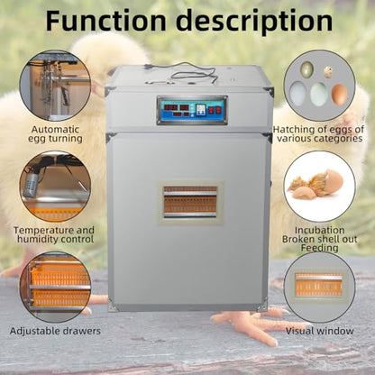 440 Egg Digital Cabinet Incubator，Poultry Hatching Breeding Cabinet Incubator for Auto Egg Turning, Temp/Humidity Control, Thermostatic for Chicken/Duck/Goose/Quail Bird. - size: 440 eggs 260L