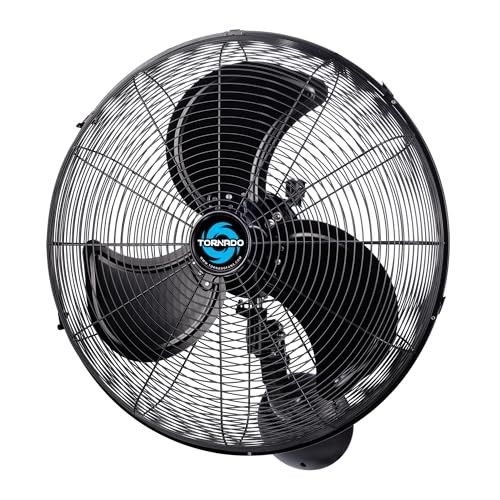 Tornado 20 Inch Pro Series High Velocity Waterproof Outdoor Wall Mount Fan, Oscillating Industrial, Commercial & Residential Fan, 3-Speed, 5250 CFM, 1550 RPM, 1/7 HP, 6.6 FT Cord, UL Listed - size: 20 Inch