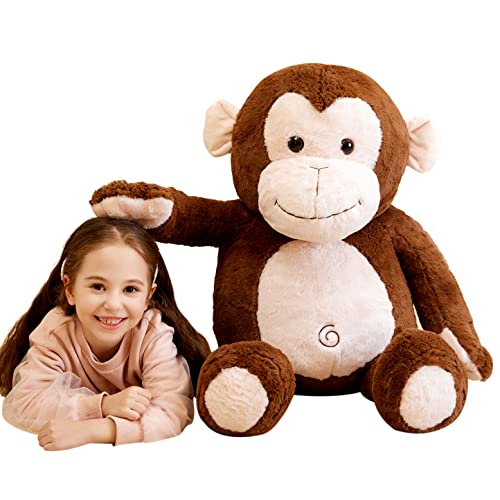 IKASA Giant Monkey Stuffed Animal Plush Toy,Large Big Jumbo Soft Toys,30" Huge Size Cute Fluffy Plushy Fat Oversized Plushie,Gifts for Kids Girls Boys - style: Monkey