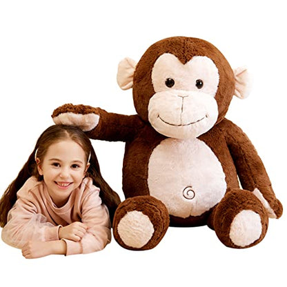 IKASA Giant Monkey Stuffed Animal Plush Toy,Large Big Jumbo Soft Toys,30" Huge Size Cute Fluffy Plushy Fat Oversized Plushie,Gifts for Kids Girls Boys - style: Monkey