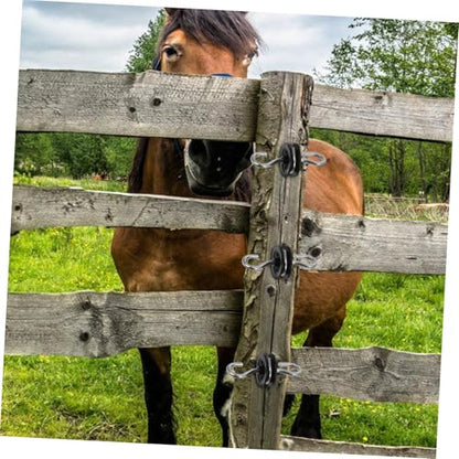 Happyyami 4pcs Electric Fence Gate Handle with Insulator Durable and Weather-Resistant Conductive Spring Hooks for Cattle Farm and Garden Fencing Installation